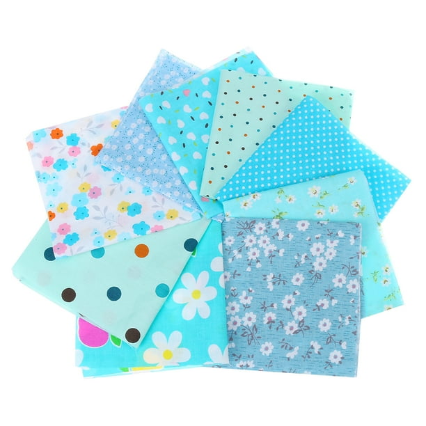 8Pcs Assorted Colorful 100/% Cotton Fabric Pre-Cut Bundle DIY Decor 25x25cm